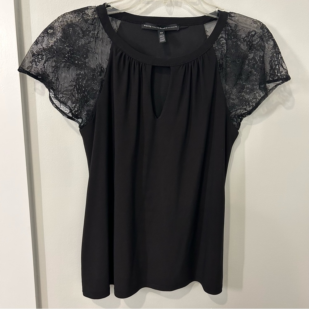 White House Black Market short sleeve lace top, XS, WHBM